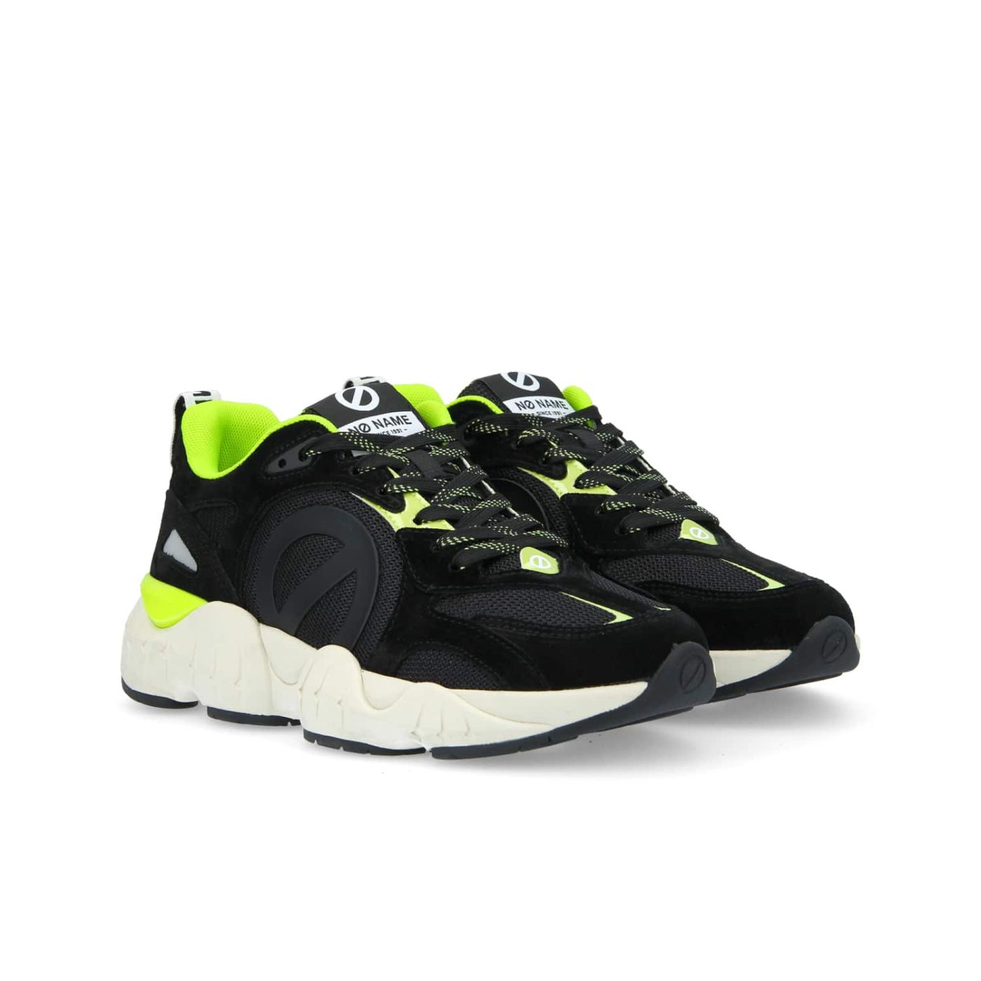 KRAZEE RUNNER M - SUEDE/REC.KNIT - BLACK/BLACK/F.YELLOW